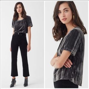 Splendid Charcoal Moonstone Velvet Tee Top M